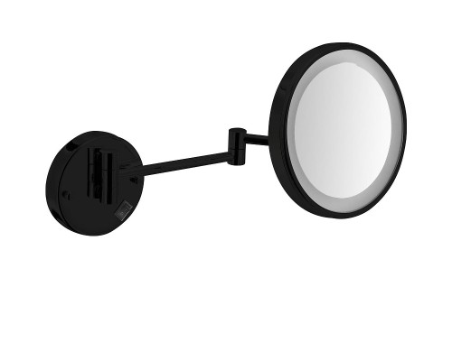 Косметическое зеркало Nofer 08006.N с подсветкой с увеличением Черное