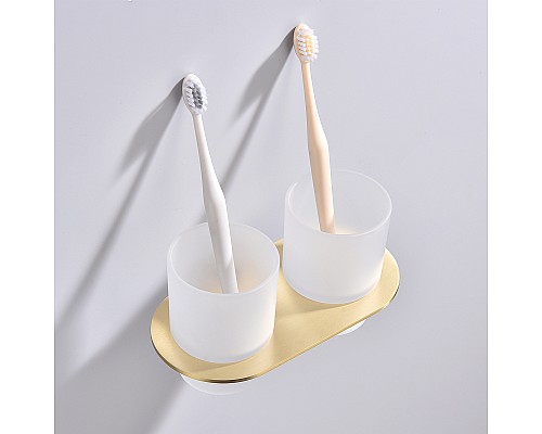 Стакан для зубных щеток Raglo R300.08.03 двойной Золото матовое