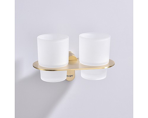 Стакан для зубных щеток Raglo R300.08.03 двойной Золото матовое