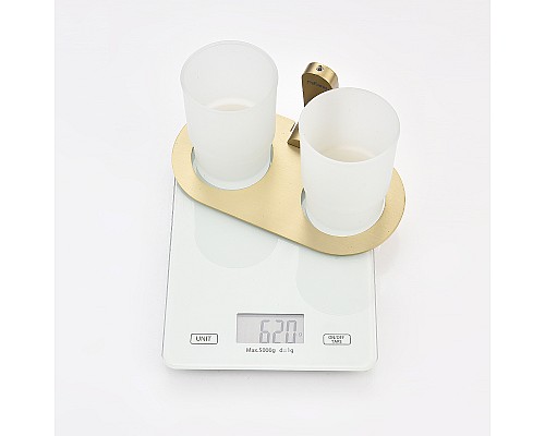 Стакан для зубных щеток Raglo R300.08.03 двойной Золото матовое