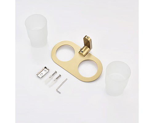 Стакан для зубных щеток Raglo R300.08.03 двойной Золото матовое