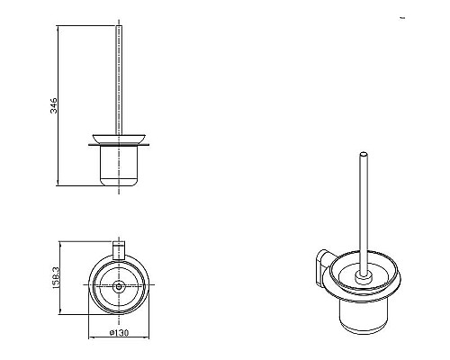 Ершик для унитаза Raglo R300.10.03 Золото матовое