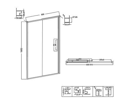 Душевая дверь Niagara Nova 90 NG-64-9A профиль Хром стекло прозрачное