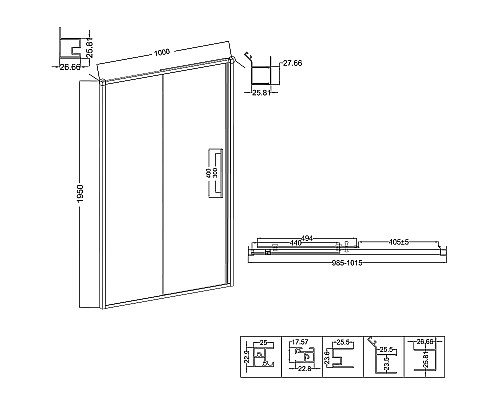 Душевая дверь Niagara Nova 100 NG-64-10A профиль Хром стекло прозрачное
