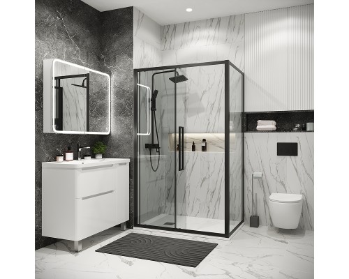 Душевой уголок Grossman Cosmo 110х80 120.K33.02.1180.21.00 профиль Черный матовый стекло прозрачное