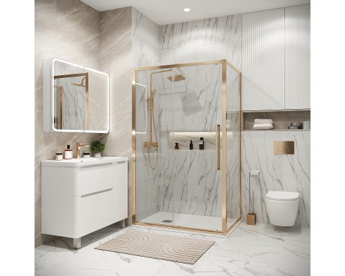 Душевой уголок Grossman Cosmo 110х80 120.K33.02.1180.32.00 профиль Золото сатин стекло прозрачное