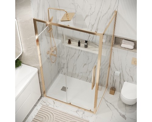 Душевой уголок Grossman Cosmo 110х80 120.K33.02.1180.32.00 профиль Золото сатин стекло прозрачное