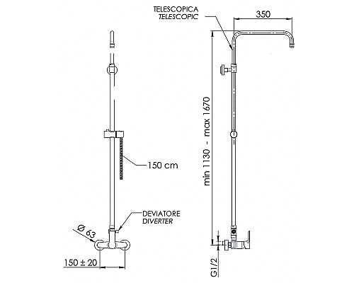 Душевая система Remer Energy EY37ASSDNO Черная матовая