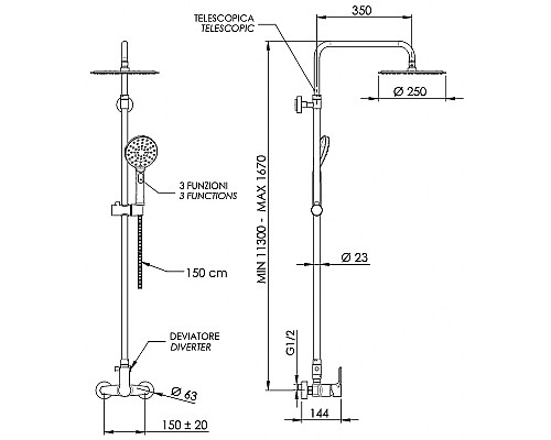 Душевая система Remer Energy EY37A8MPUFM25G Хром