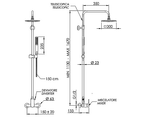 Душевая система Remer Infinity I37A7RV54Qi Хром