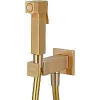 Гигиенический душ со смесителем Remer Qubica Q64BG Золото брашированное