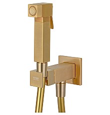 Гигиенический душ со смесителем Remer Qubica Q64BG Золото брашированное