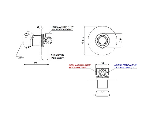 Смеситель для душа Remer Element ET30LNO Черный матовый