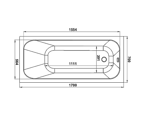 Акриловая ванна Jacob Delafon Trocadero 170x70 E6D353RU-00 без гидромассажа
