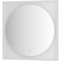 Зеркало Defesto Eclipce 80х80 с подсветкой 18W-3000К/в багетной раме/ИК - выключатель/Теплый белый свет/Белая рама