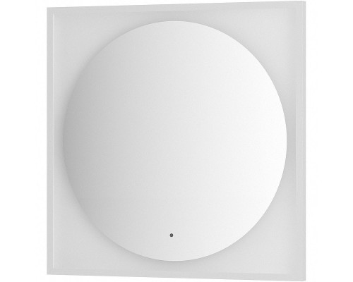 Зеркало Defesto Eclipce 80х80 с подсветкой 18W-3000К/в багетной раме/ИК - выключатель/Теплый белый свет/Белая рама