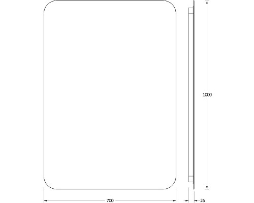 Зеркало Defesto Opti 70x100 с подсветкой 32W-4500К/ИК - выключатель/Нейтральный белый свет