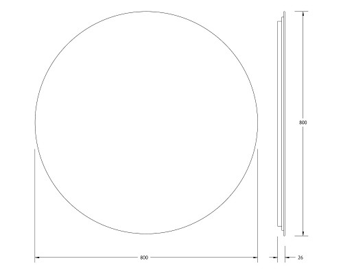 Зеркало Defesto Opti 80x80 с подсветкой 25W-3000К/ИК - выключатель/Теплый белый свет
