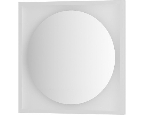 Зеркало Defesto Eclipce 60х60 с подсветкой 12W-3000К/в багетной раме/Без выключателя/Теплый белый свет/Белая рама