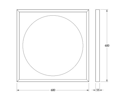 Зеркало Defesto Eclipce 60х60 с подсветкой 12W-3000К/в багетной раме/Без выключателя/Теплый белый свет/Белая рама