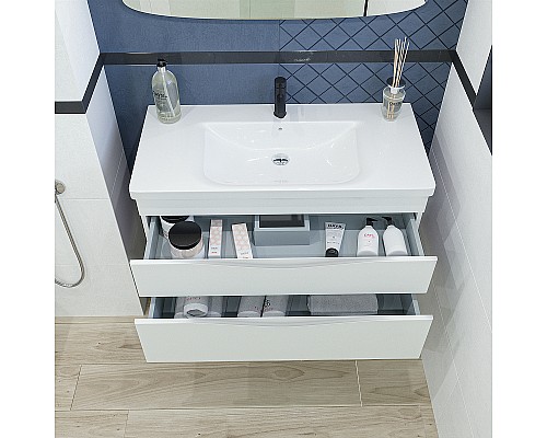 Тумба под раковину Caprigo Lento 100 36214-SF027 подвесная Белая матовая