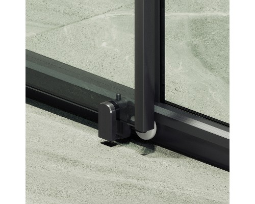 Душевая дверь Maybah Glass MGD-1276-6 1200x1950 раздвижная профиль Черный стекло прозрачное