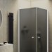 Душевой уголок Maybah Glass 800x800x1980 на монопетлях Белый стекло графитовое матовое