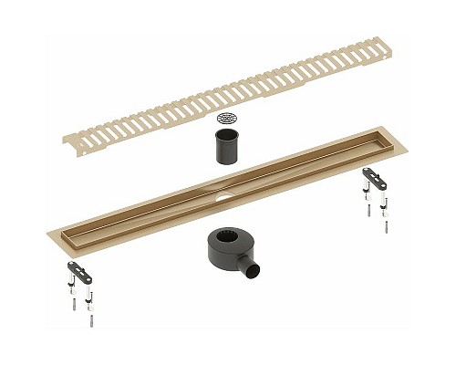 Душевой лоток Timo Drain System 60 DS230106/17 с решеткой Золото матовое