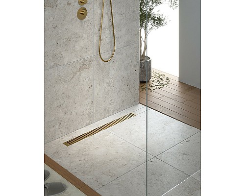 Душевой лоток Timo Drain System 60 DS230106/17 с решеткой Золото матовое