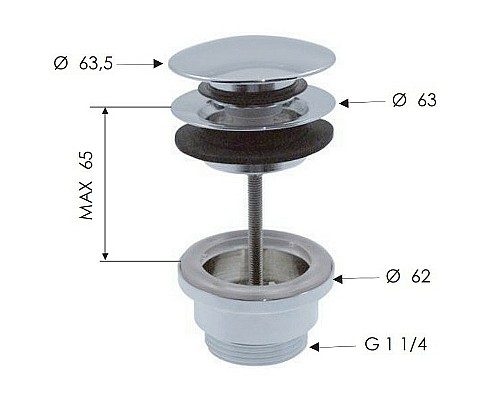 Донный клапан Remer 905CCR114DO click-clack Золото глянцевое