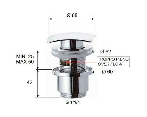 Донный клапан Remer 905SCC2114VO click-clack Бронза