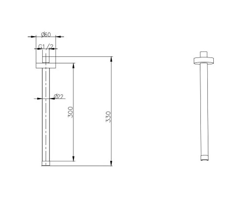 Кронштейн для верхнего душа Boheme Uno 629-UNO-NB Никель брашированный