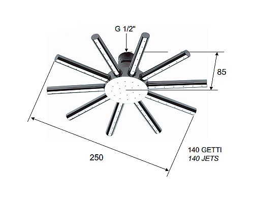 Верхний душ Remer 359S25X Хром