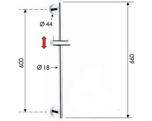 Душевая штанга Remer 317M Хром