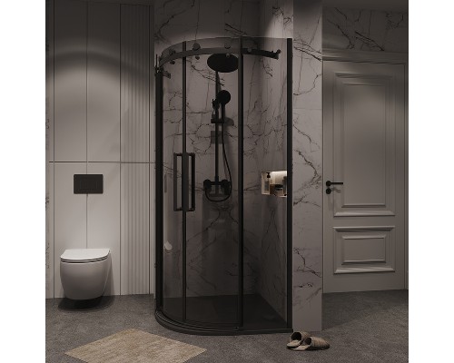 Душевой уголок Grossman Classic 90х90 301.K33.04.9090.21.10 профиль Черный матовый стекло тонированное