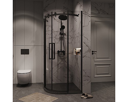 Душевой уголок Grossman Classic 90х90 301.K33.04.9090.21.00 профиль Черный матовый стекло прозрачное