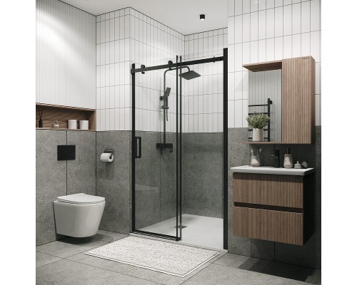 Душевая дверь Grossman Classic 110 100.K33.04.110.21.00 профиль Черный матовый стекло прозрачное