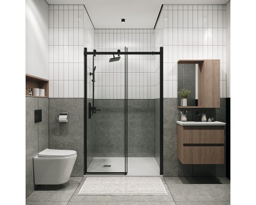 Душевая дверь Grossman Classic 110 100.K33.04.110.21.00 профиль Черный матовый стекло прозрачное