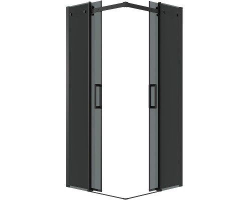 Душевой уголок Grossman Classic 90х90 профиль Черный матовый стекло тонированное