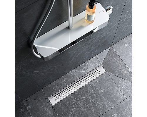 Душевой лоток AM.PM PrimeFlow 50 W02SC-P11-050-01SB с решеткой Хром матовый Cut Gradient