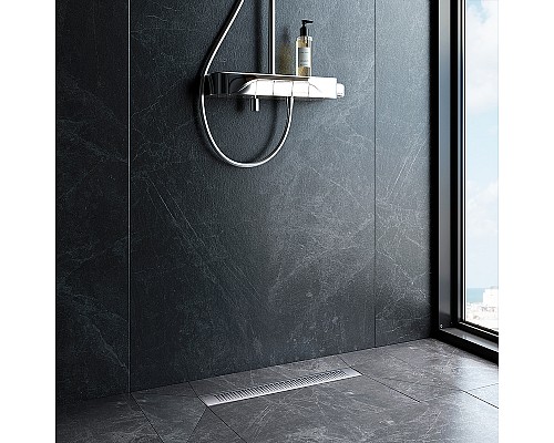 Душевой лоток AM.PM PrimeFlow 50 W02SC-P11-050-01SB с решеткой Хром матовый Cut Gradient