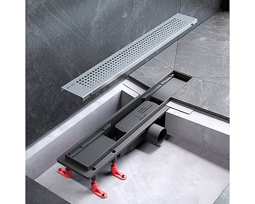 Душевой лоток AM.PM PrimeFlow 50 W02SC-P11-050-01SB с решеткой Хром матовый Cut Gradient