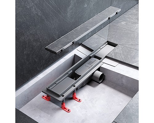 Душевой лоток AM.PM PrimeFlow 50 W02SC-U11-050-04SB с решеткой Хром матовый / под плитку Tile