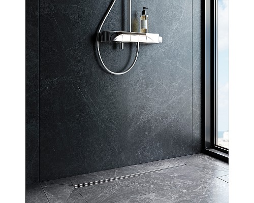 Душевой лоток AM.PM MasterFlow 80 W01SC-S11-080-05SB с решеткой Хром матовый Slim line