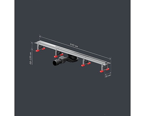 Душевой лоток AM.PM MasterFlow 80 W01SC-S11-080-05SB с решеткой Хром матовый Slim line