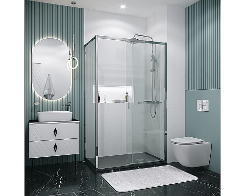 Душевая стенка Grossman Style 80 200.K33.05.80.10.00 профиль Хром стекло прозрачное