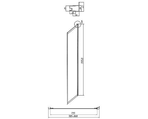 Душевая стенка Grossman Style 80 200.K33.05.80.10.00 профиль Хром стекло прозрачное