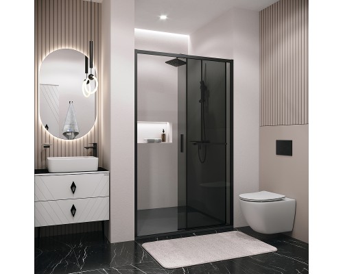 Душевая дверь Grossman Style 120 профиль Черный матовый стекло тонированное