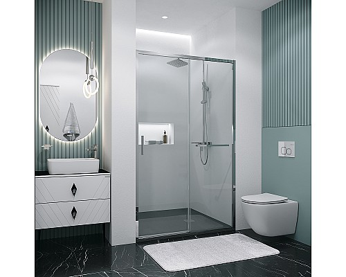 Душевая дверь Grossman Style 130 100.K33.05.130.10.00 профиль Хром стекло прозрачное