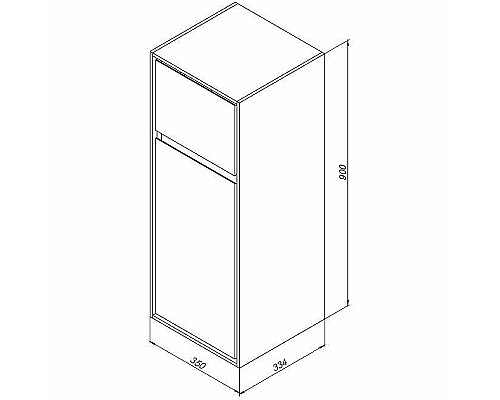 Шкаф пенал Aquanet Милан 35 306376 подвесной Черный глянец